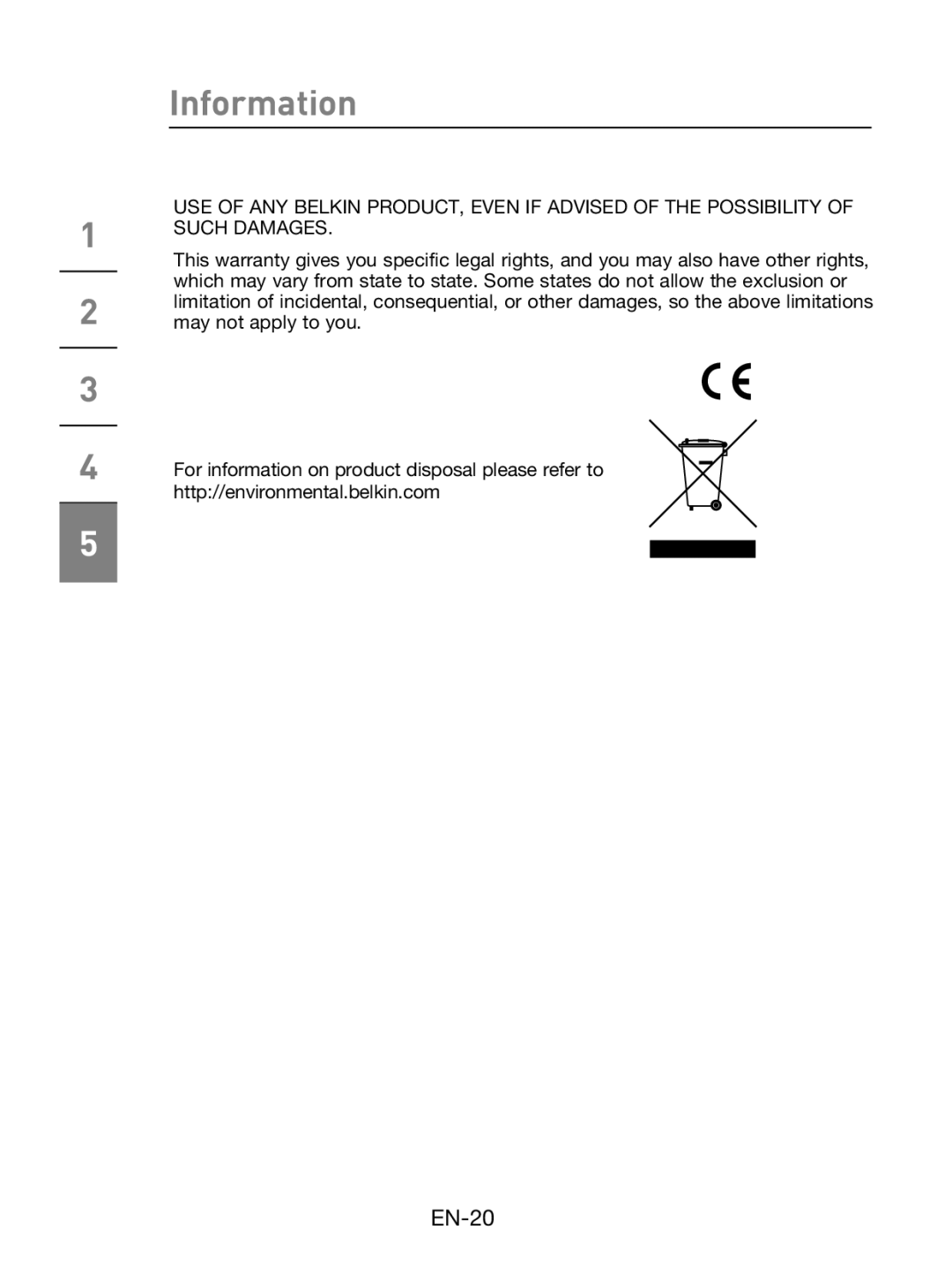 Belkin F5L009 user manual EN-20 