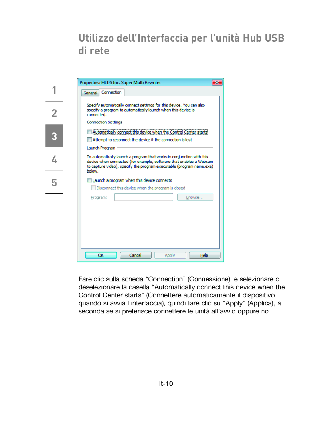 Belkin F5L009EA user manual Utilizzo dell’Interfaccia per l’unità Hub USB di rete 