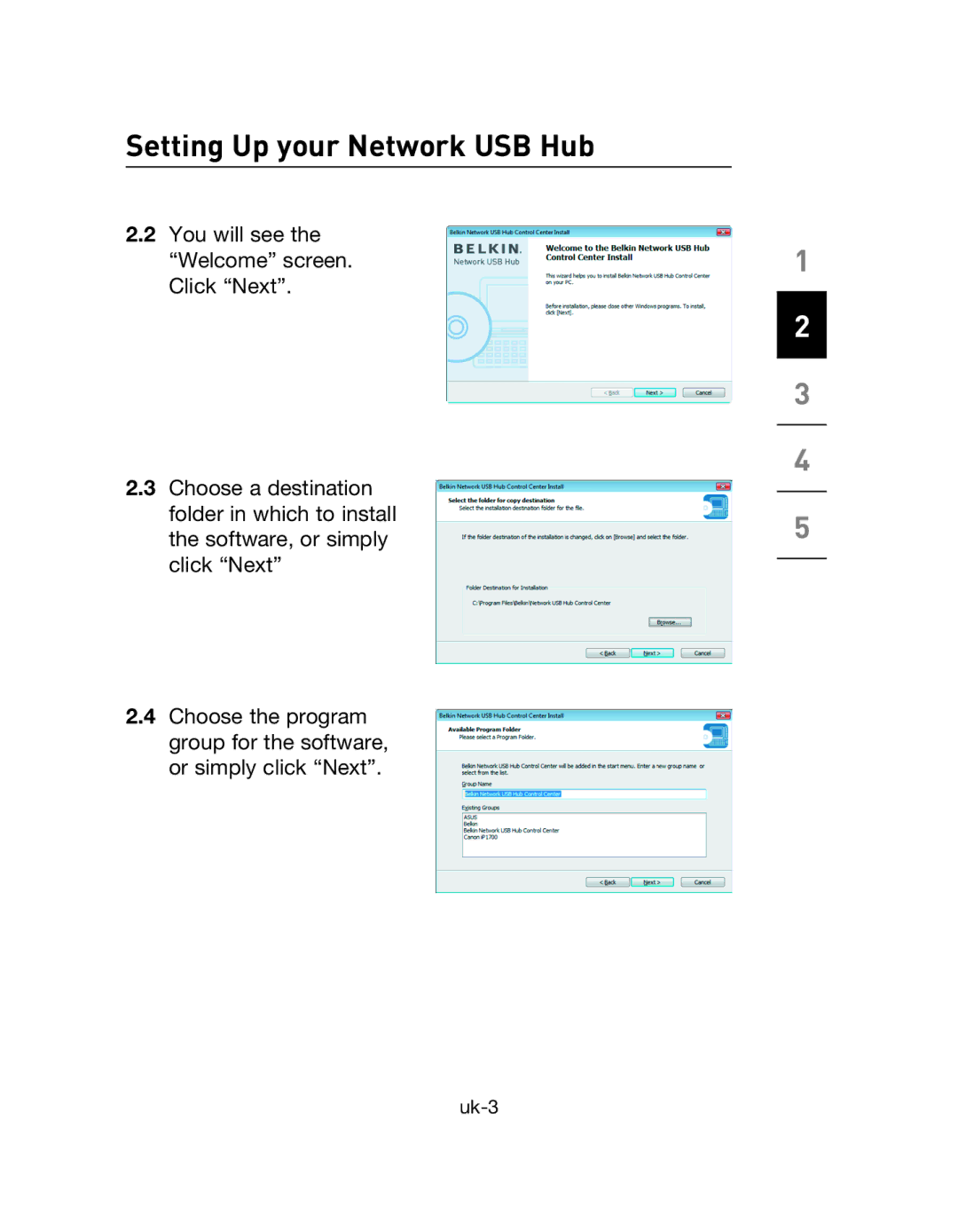 Belkin F5L009EA user manual Uk-3 