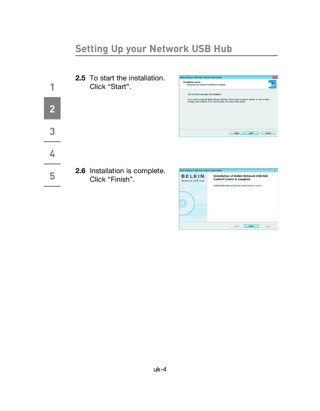 Belkin F5L009EA user manual Setting Up your Network USB Hub 