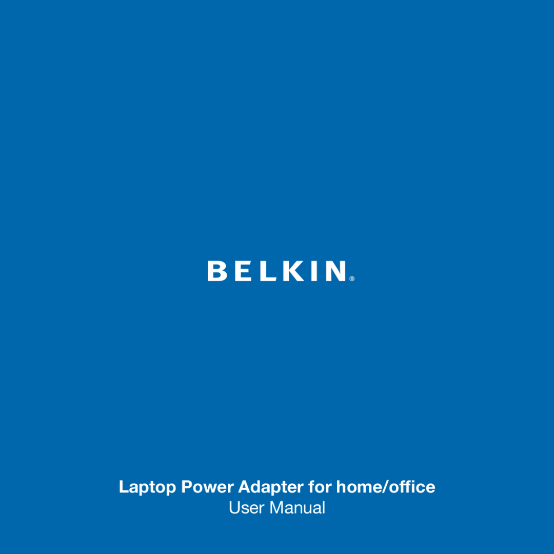 Belkin F5L014 user manual Laptop Power Adapter for home/ofﬁce 