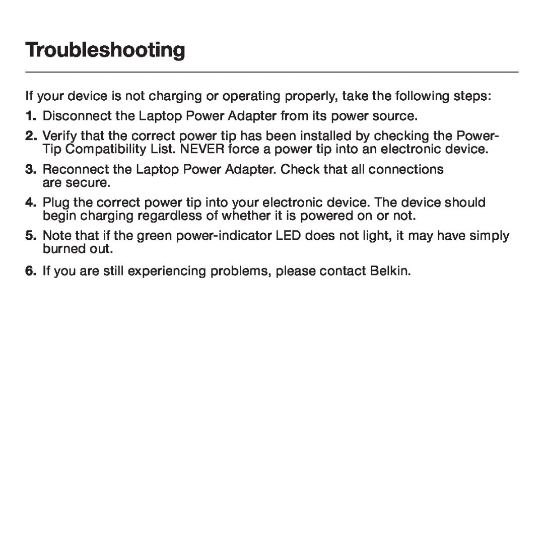 Belkin F5L014 user manual Troubleshooting 
