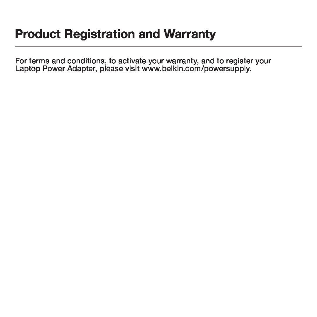 Belkin F5L014 user manual Product Registration and Warranty 