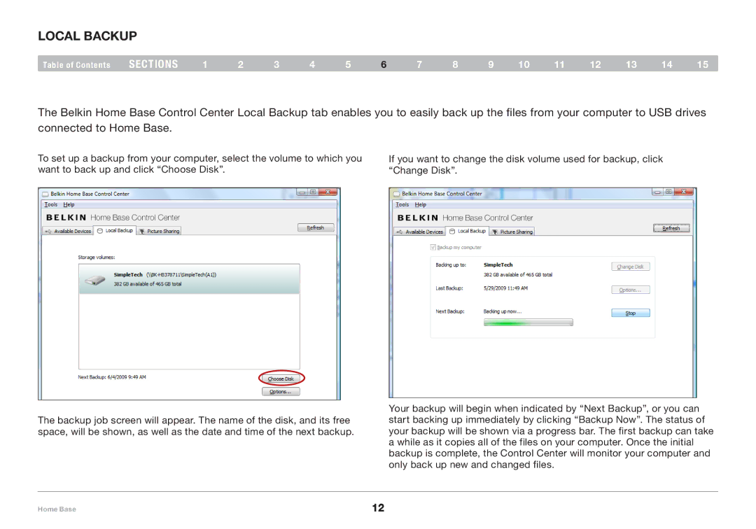 Belkin F5L049 user manual Local Backup 