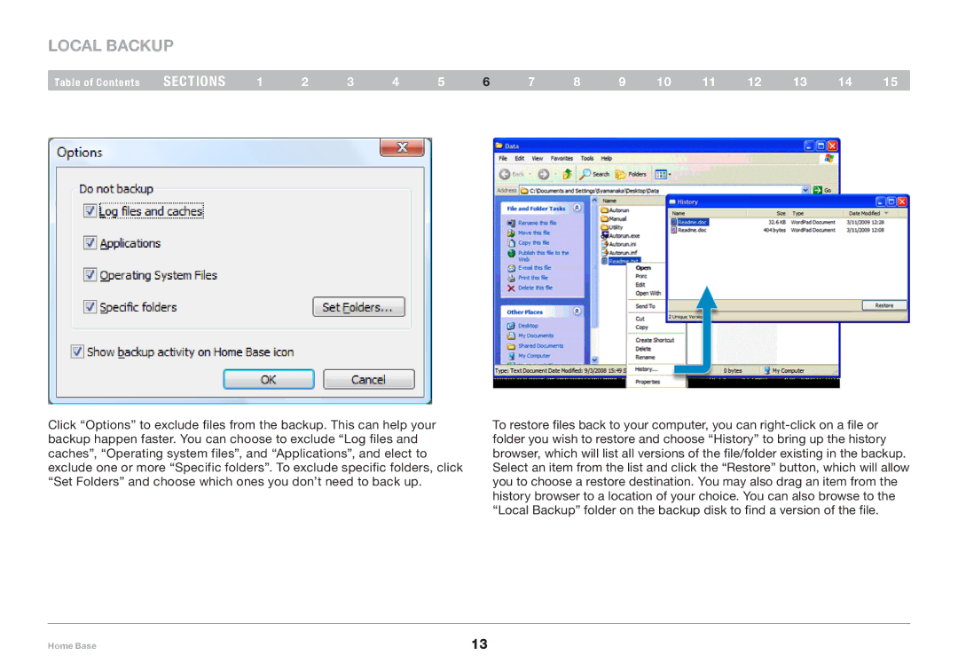 Belkin F5L049 user manual Local Backup 