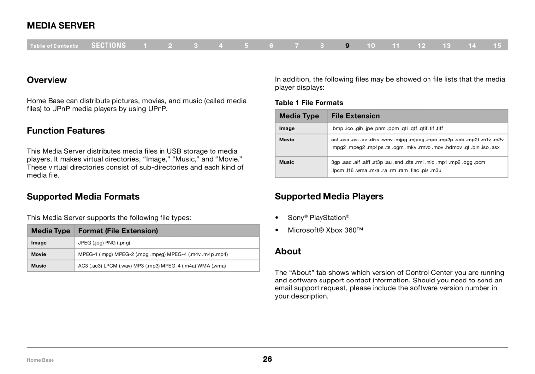 Belkin F5L049 user manual Overview, Function Features, Supported Media Formats, Supported Media Players, About 