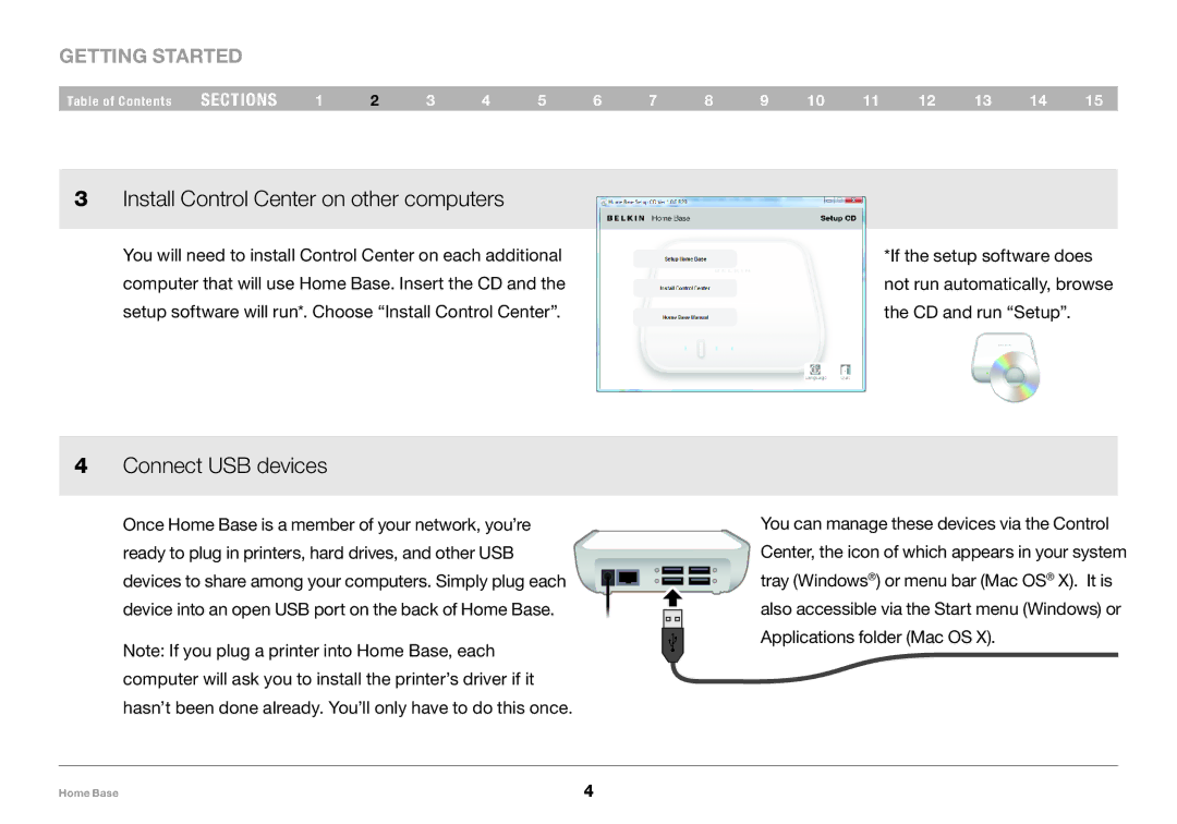 Belkin F5L049 user manual Install Control Center on other computers 