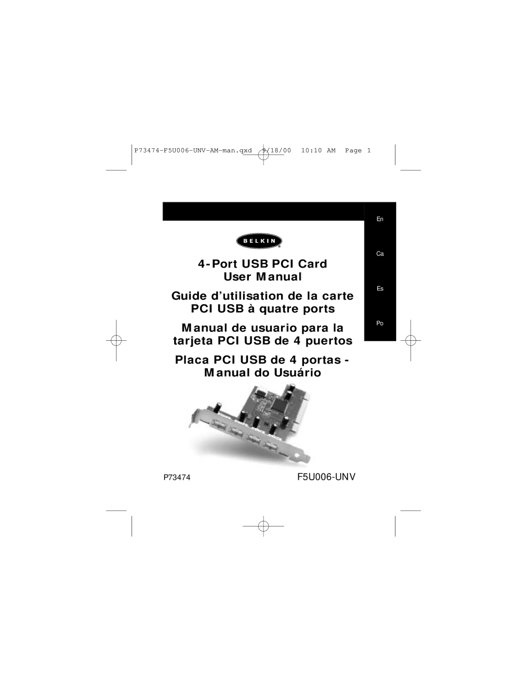 Belkin user manual P73474F5U006-UNV 