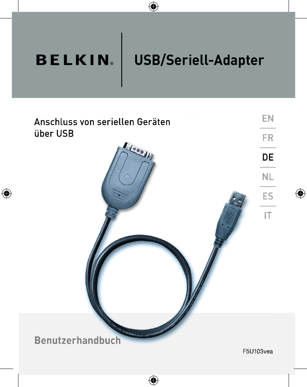 Belkin F5U103VEA user manual USB/Seriell-Adapter 