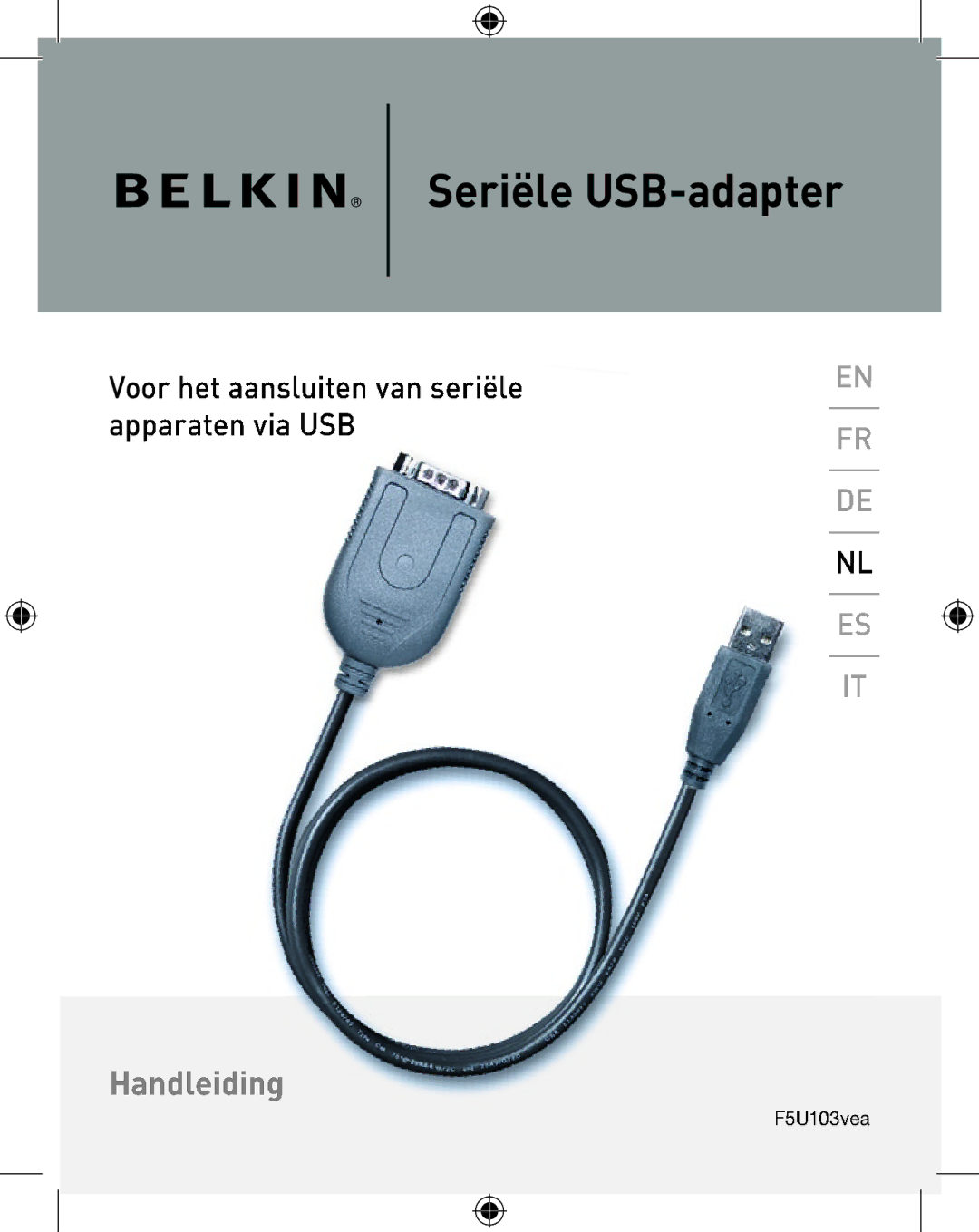 Belkin F5U103VEA user manual Seriële USB-adapter, Vo het aansluiten van seriële apparaten via USB 