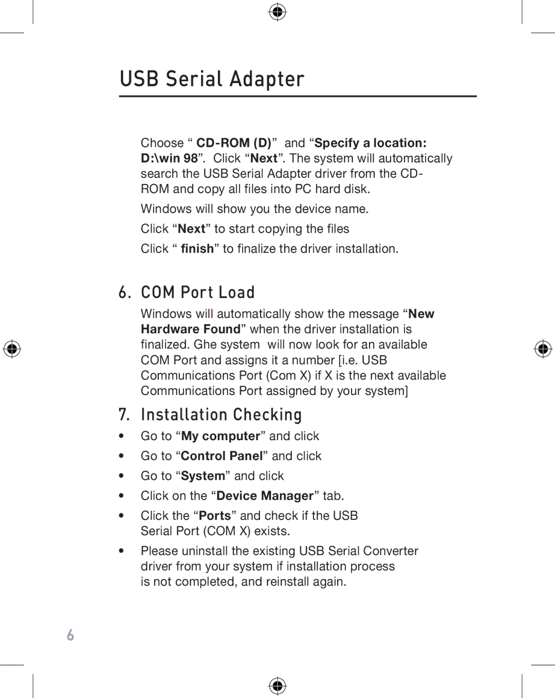 Belkin F5U103VEA user manual COM Port Load, Installation Checking 