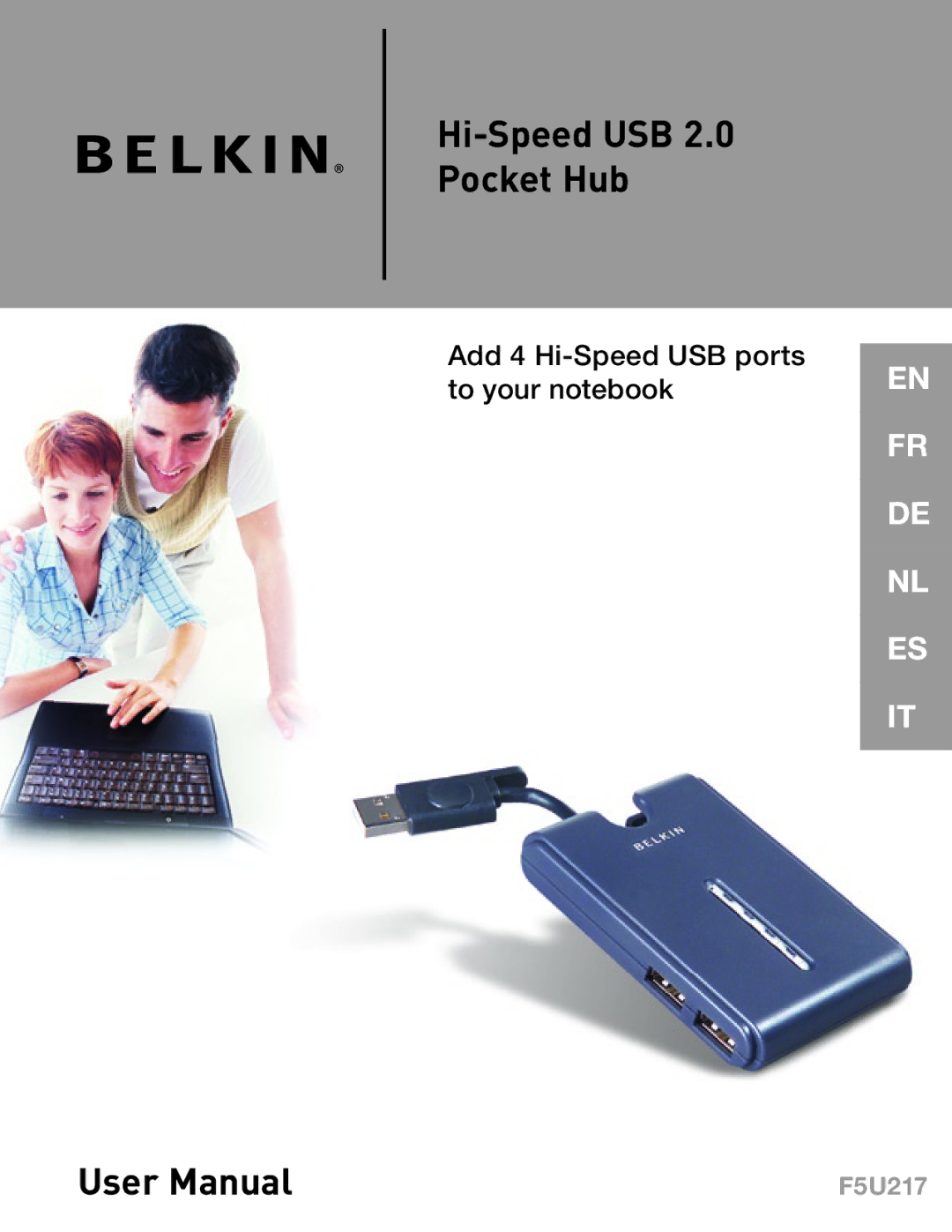 Belkin F5U217 user manual Hi-Speed USB 2.0 Pocket Hub 