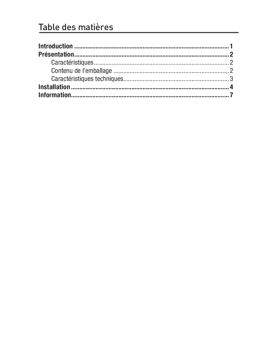 Belkin F5U217 user manual Table des matières 