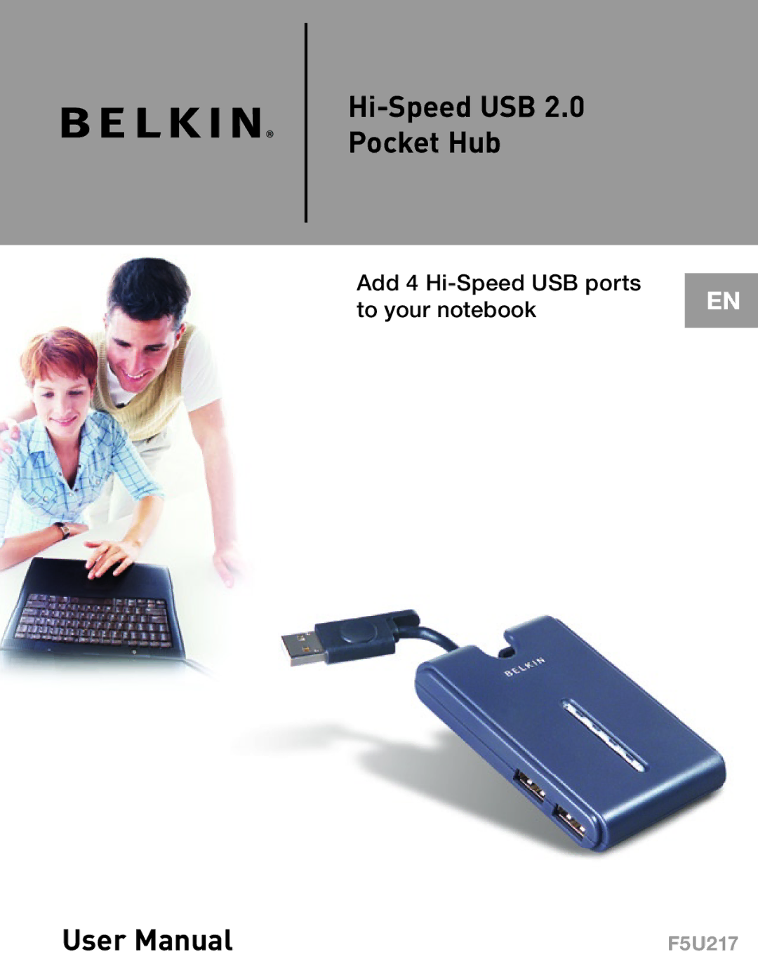 Belkin F5U217 user manual Hi-Speed USB 2.0 Pocket Hub 