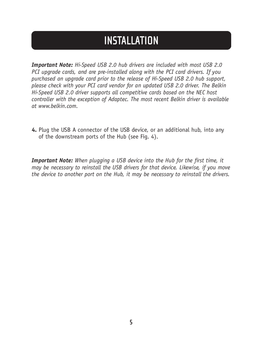 Belkin F5U218-MOB user manual Installation 