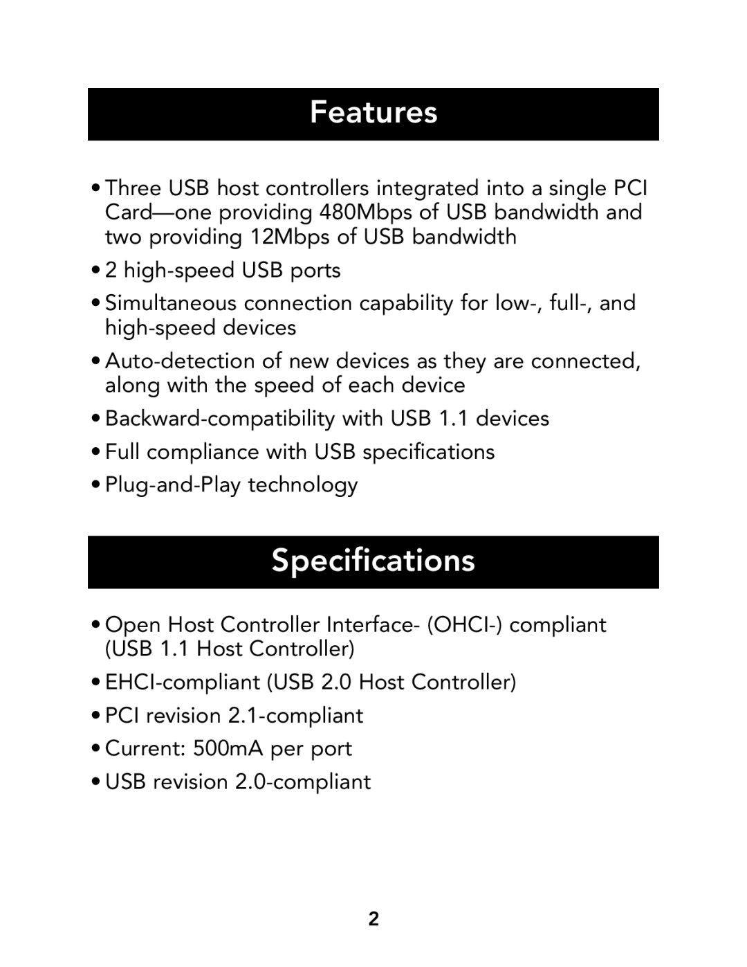 Belkin F5U219, P73941 manual Features, Specifications 