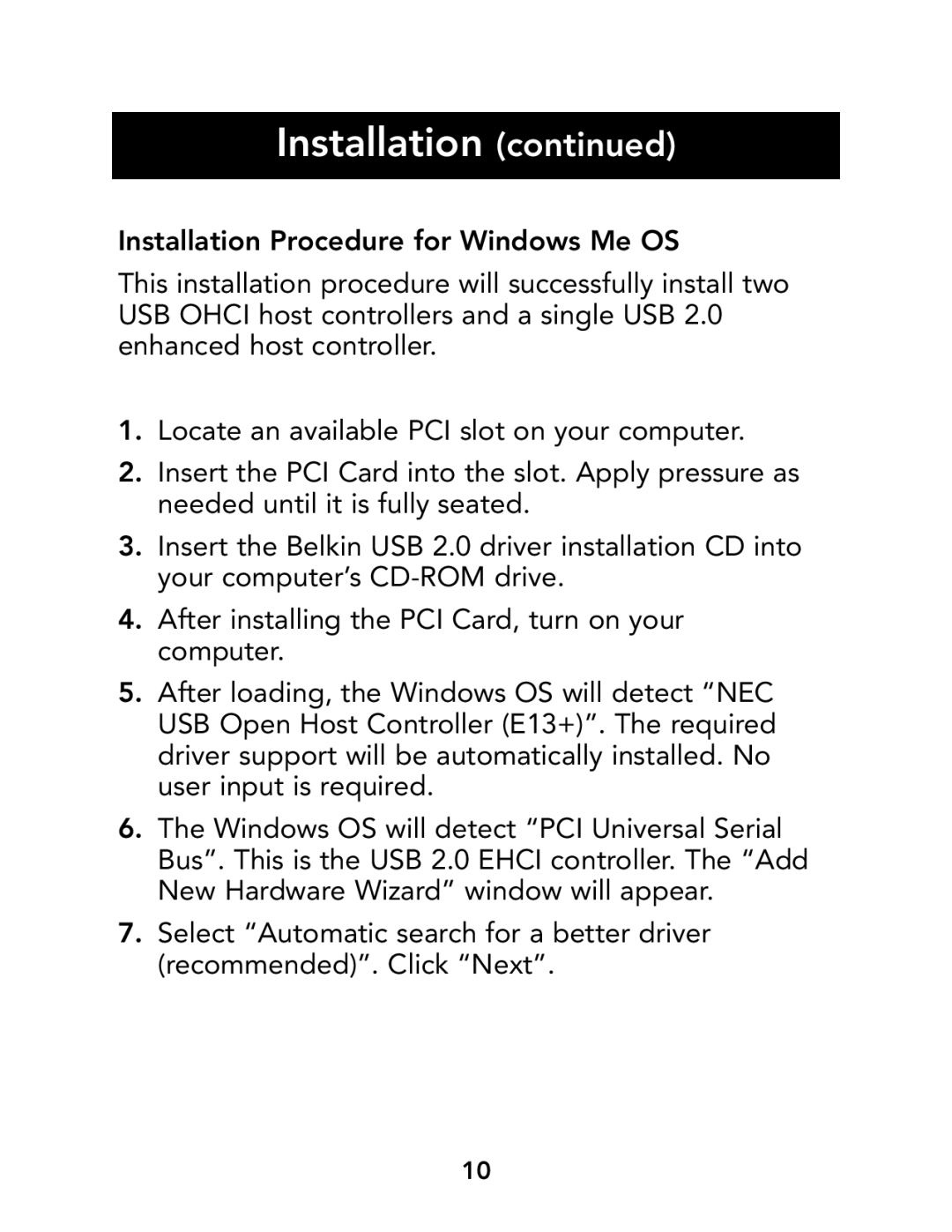 Belkin F5U219, P73941 manual Installation 