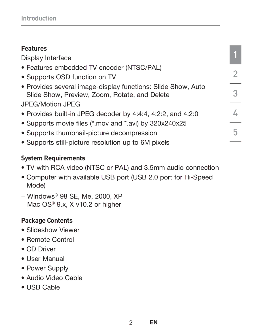 Belkin F5U229UK user manual Features, System Requirements, Package Contents 