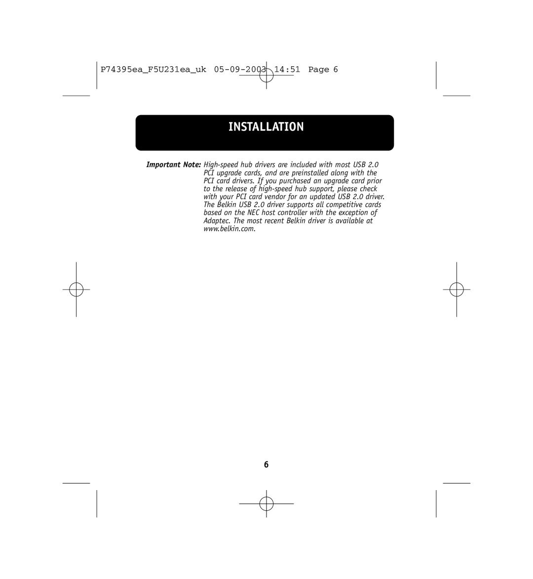 Belkin F5U231ea user manual Installation 