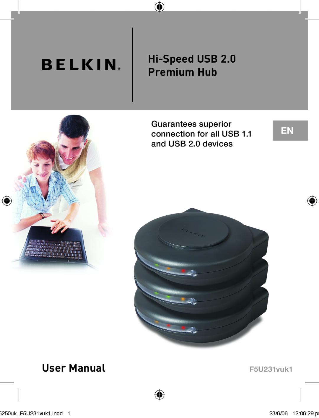 Belkin F5U231VUKI user manual Hi-Speed USB 2.0 Premium Hub, F5U231vuk1 