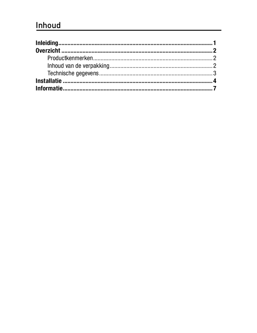 Belkin F5U234 user manual Inhoud 