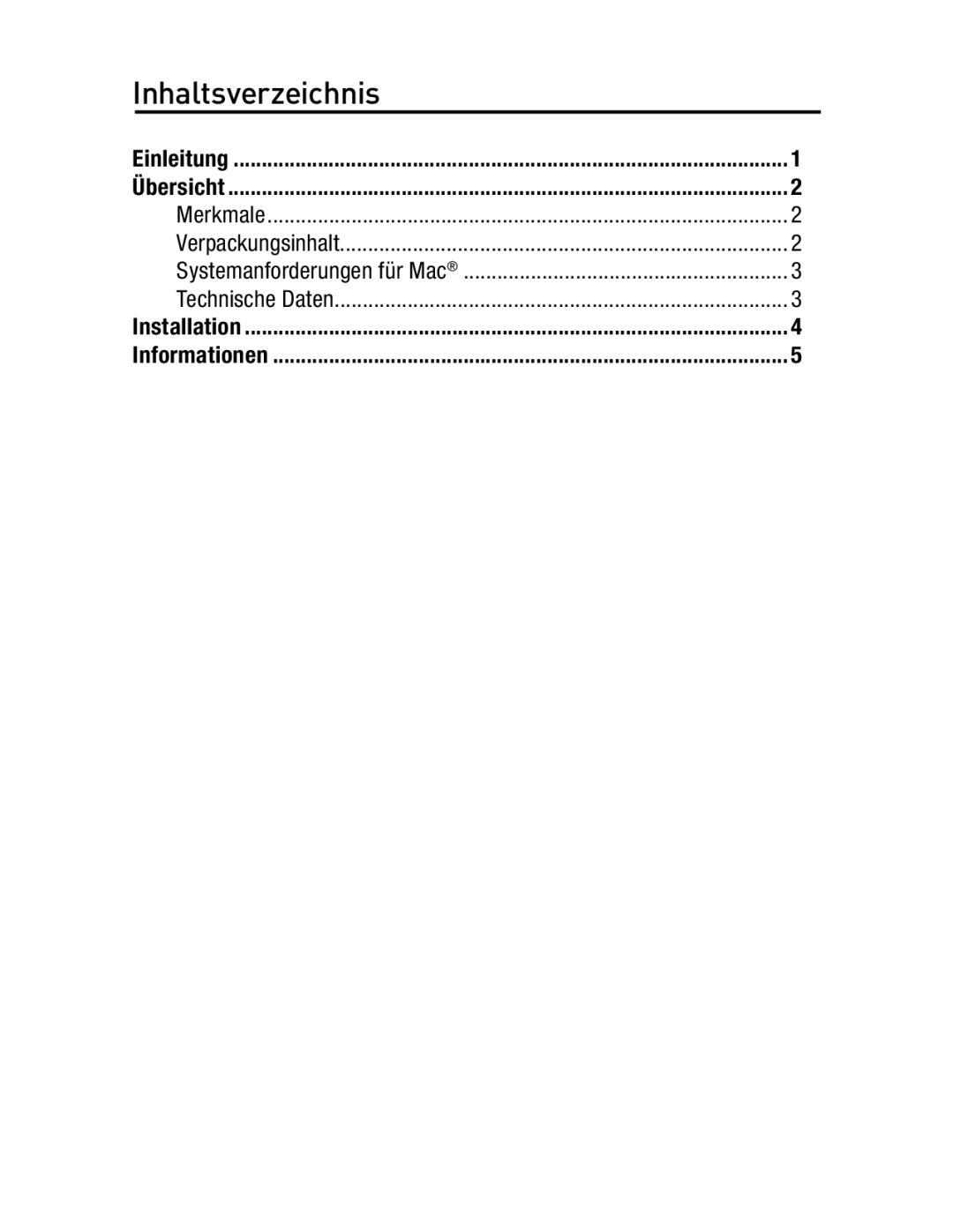 Belkin F5U237 user manual Inhaltsverzeichnis 