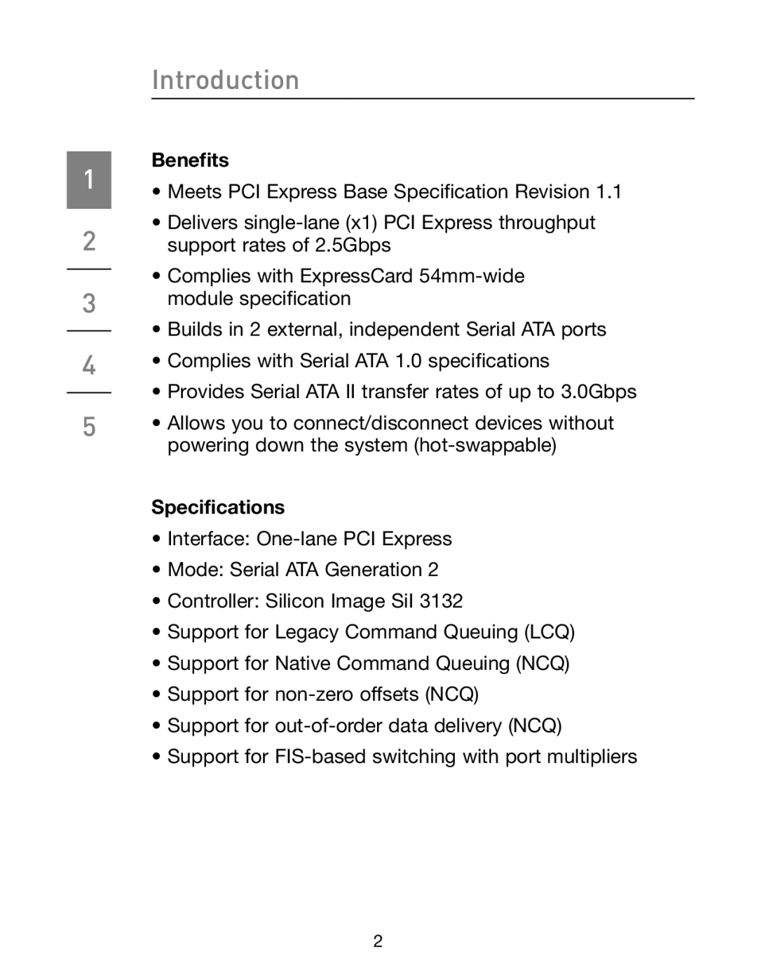 Belkin F5U239 manual Introduction, Benefits, Specifications 