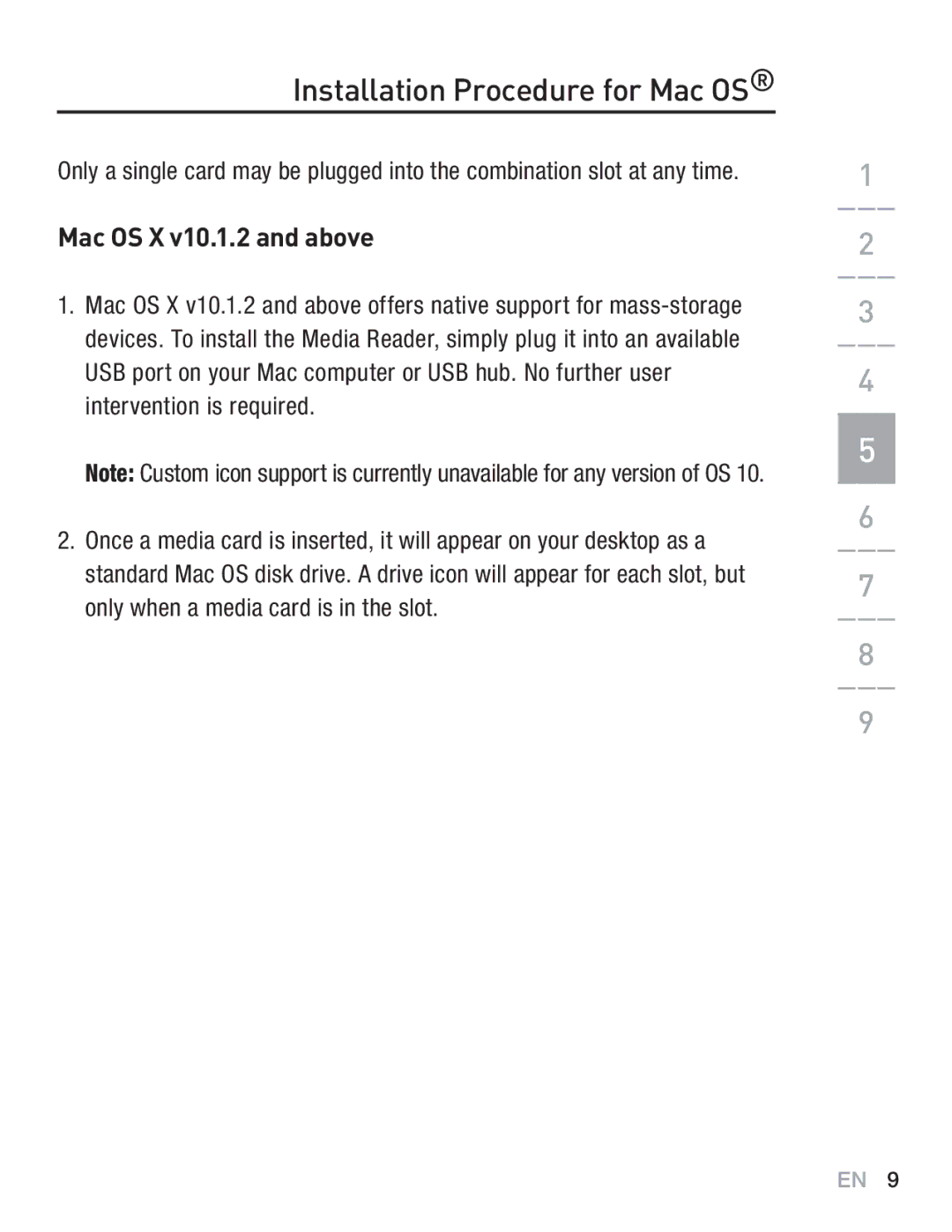 Belkin F5U249EA user manual Mac OS X v10.1.2 and above 