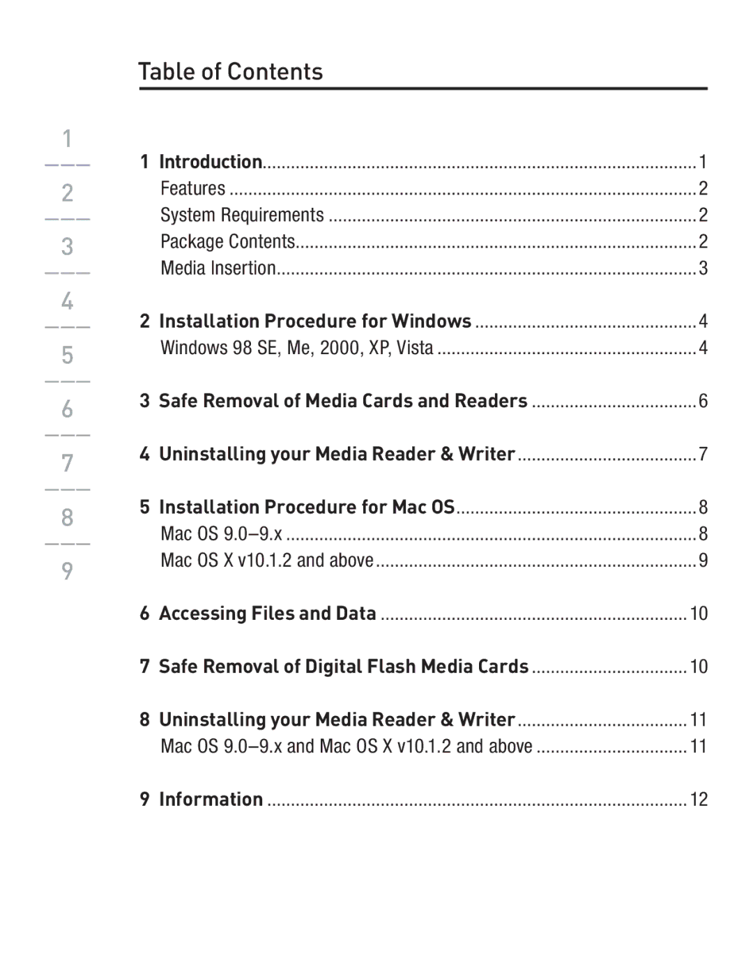 Belkin F5U249EA user manual Table of Contents 