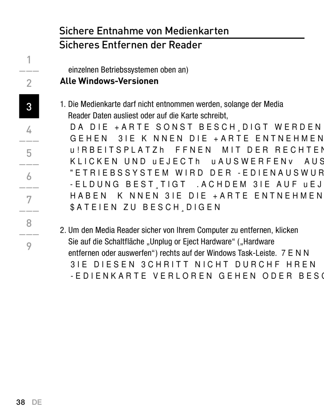 Belkin F5U249EA user manual Einzelnen Betriebssystemen oben an, Alle Windows-Versionen 