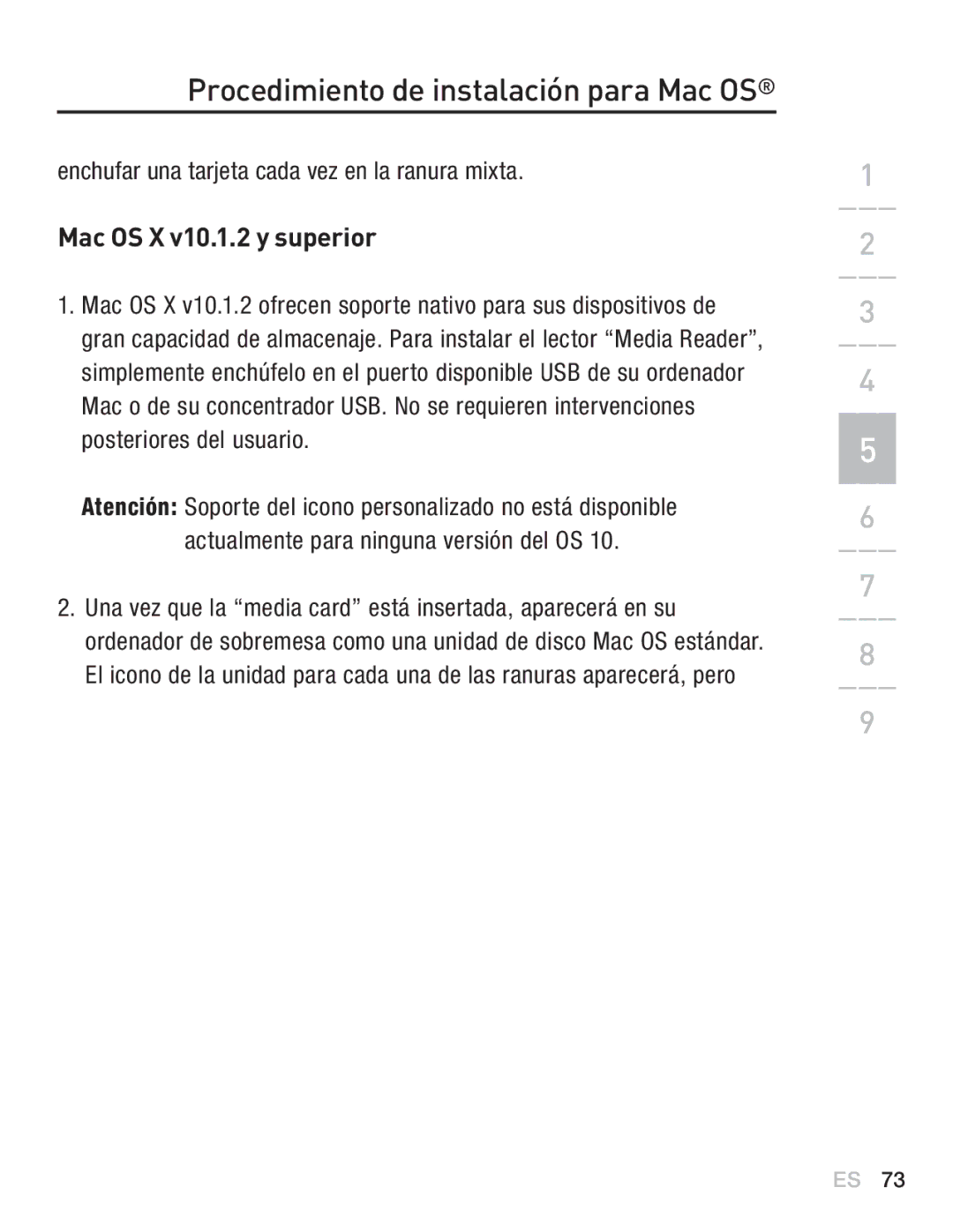 Belkin F5U249EA user manual Enchufar una tarjeta cada vez en la ranura mixta, Mac OS X v10.1.2 y superior 