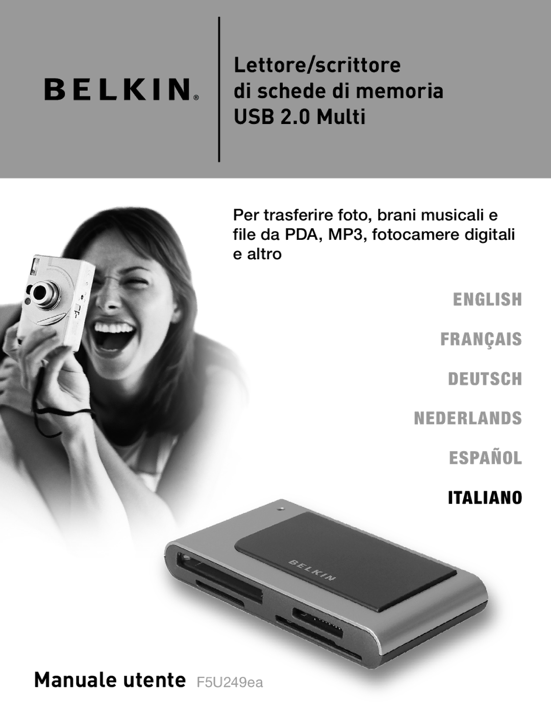 Belkin F5U249EA user manual Lettore/scrittore 