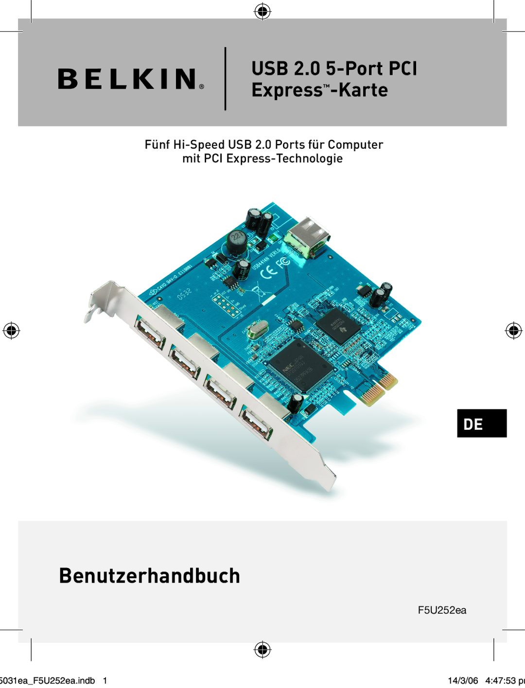 Belkin F5U252ea user manual Benutzerhandbuch 