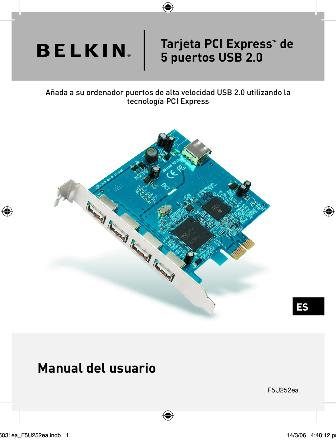 Belkin F5U252ea user manual Manual del usuario 