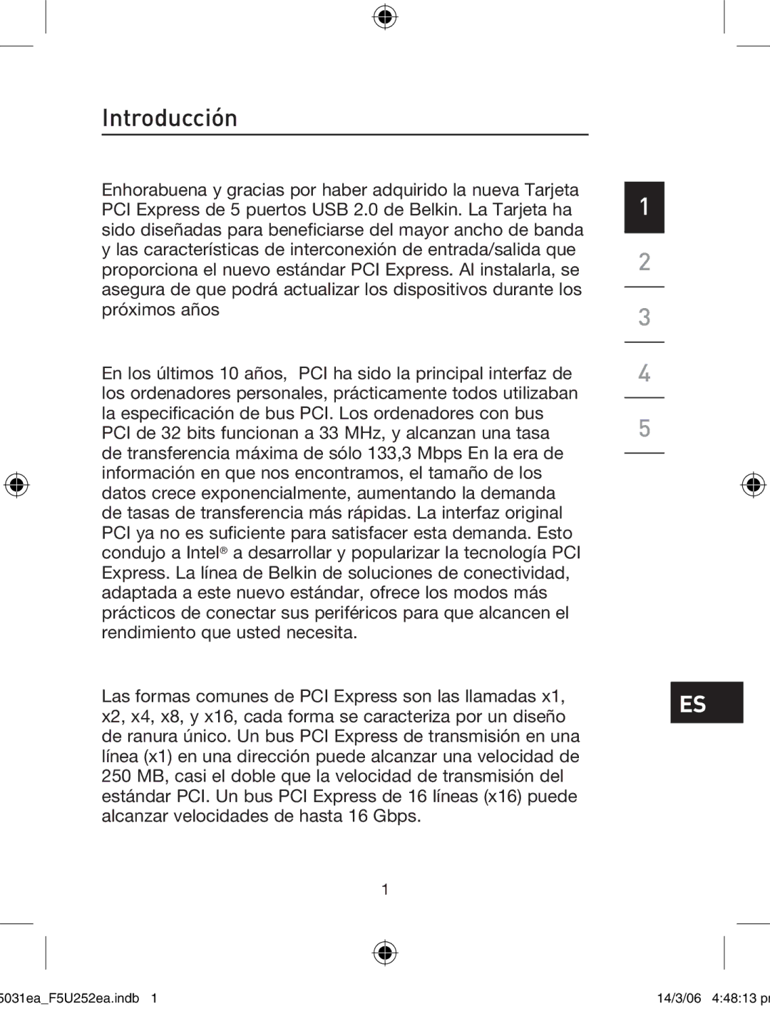 Belkin F5U252ea user manual Introducción 