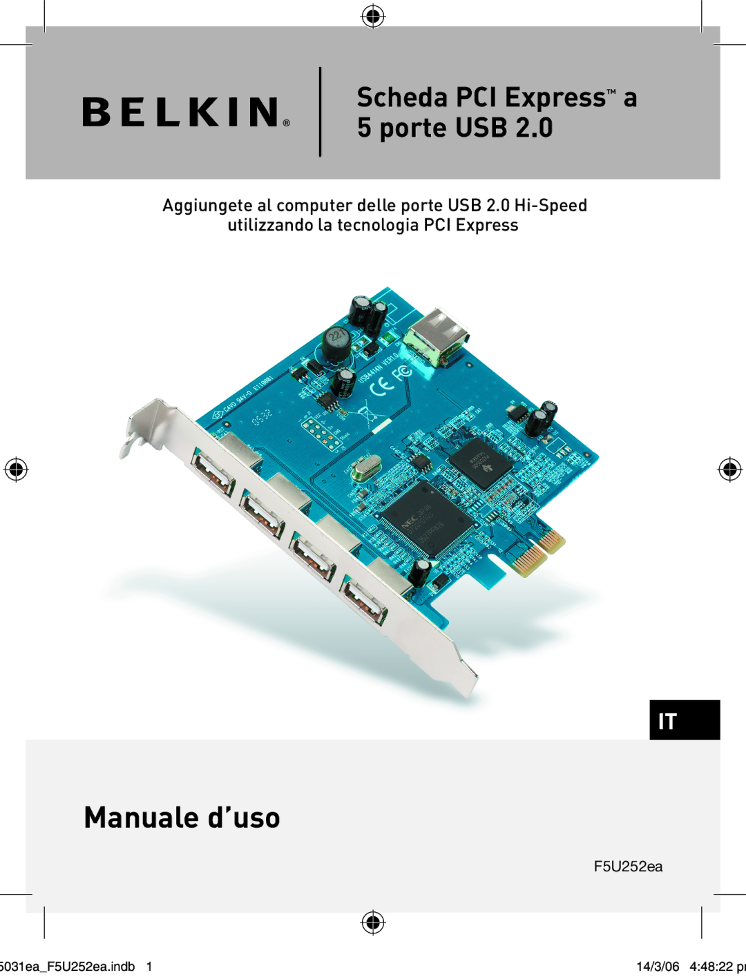 Belkin F5U252ea user manual Manuale d’uso 