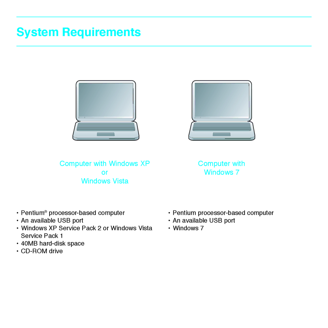 Belkin F5U279 quick start System Requirements 