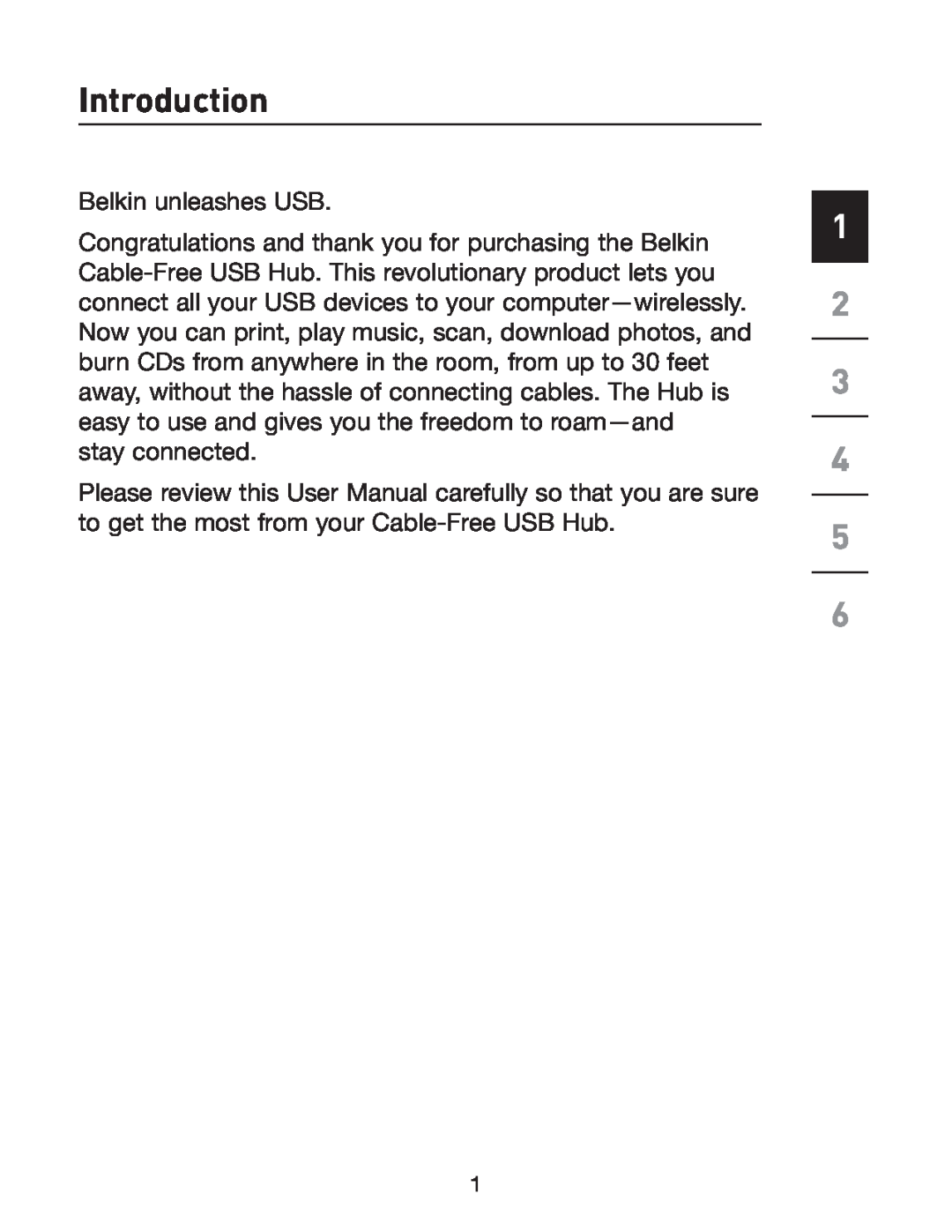 Belkin F5U301 user manual Introduction 