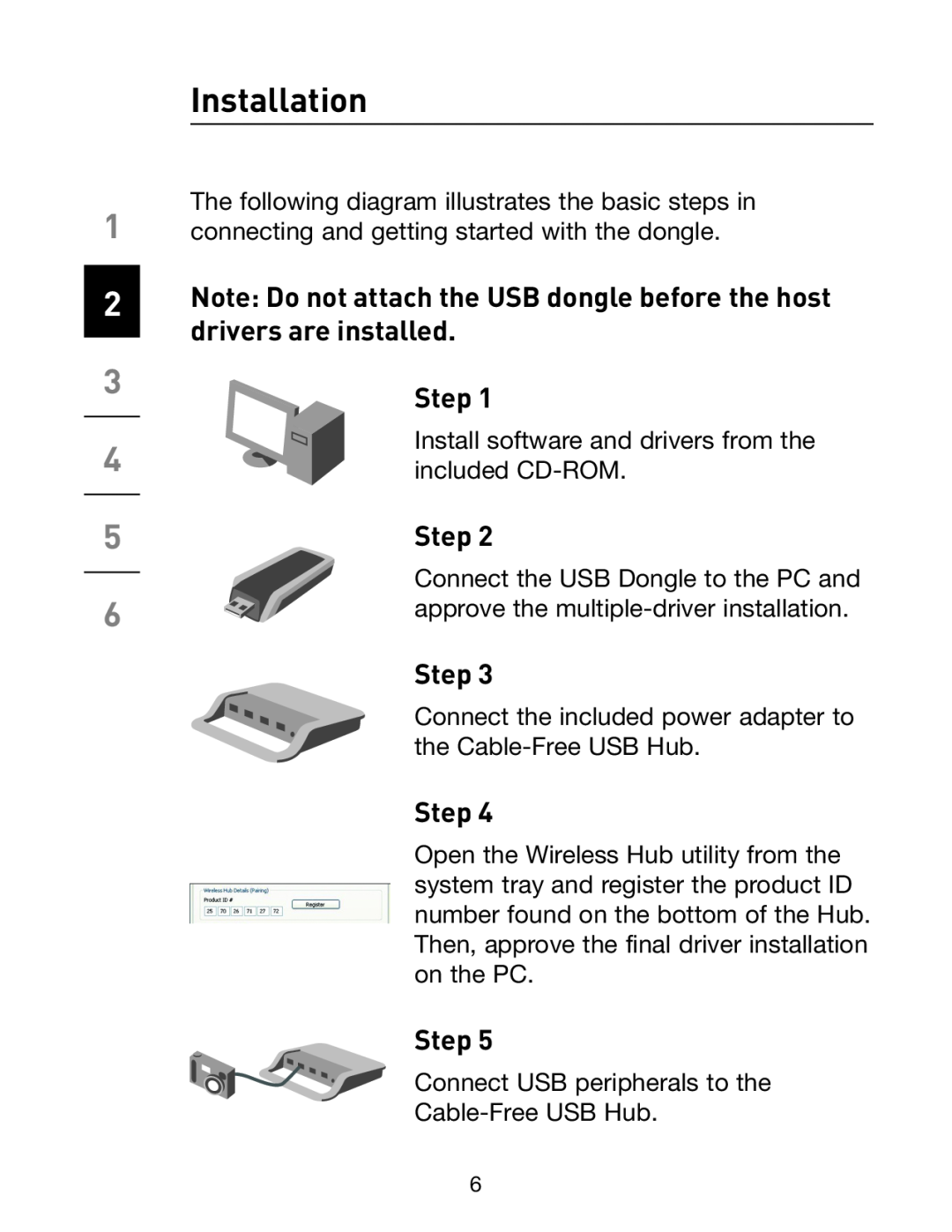 Belkin F5U301 user manual Installation, Step 