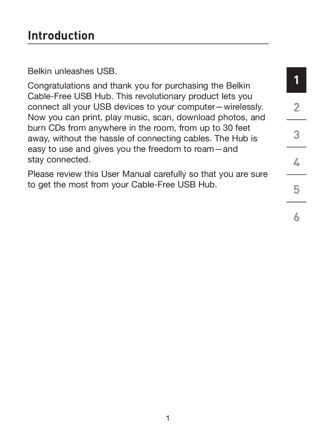 Belkin F5U301 user manual Introduction 