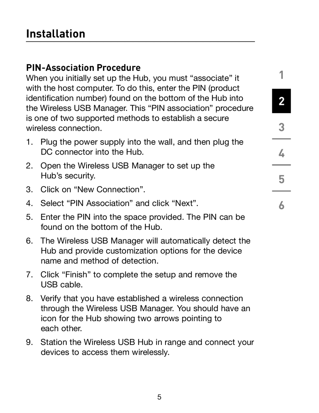 Belkin F5U303 manual PIN-Association Procedure 