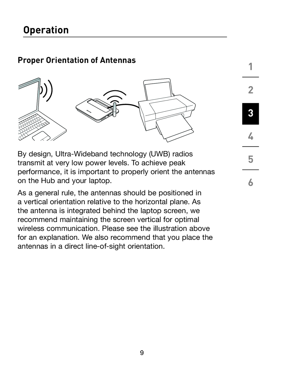 Belkin F5U303 manual Operation, Proper Orientation of Antennas 