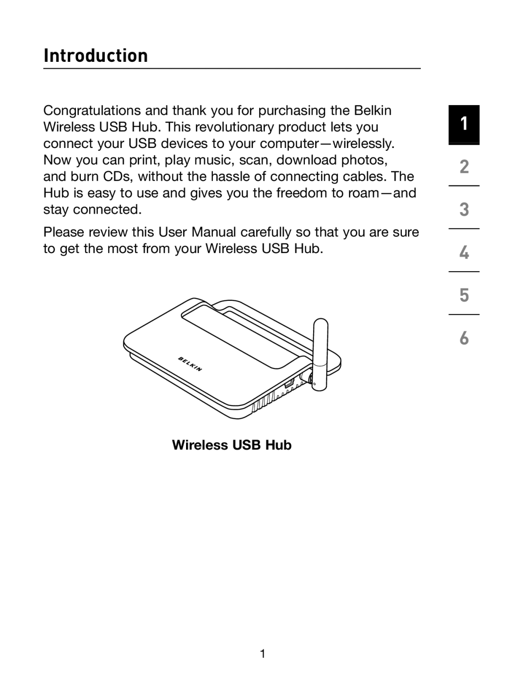 Belkin F5U303 manual Introduction, Wireless USB Hub 