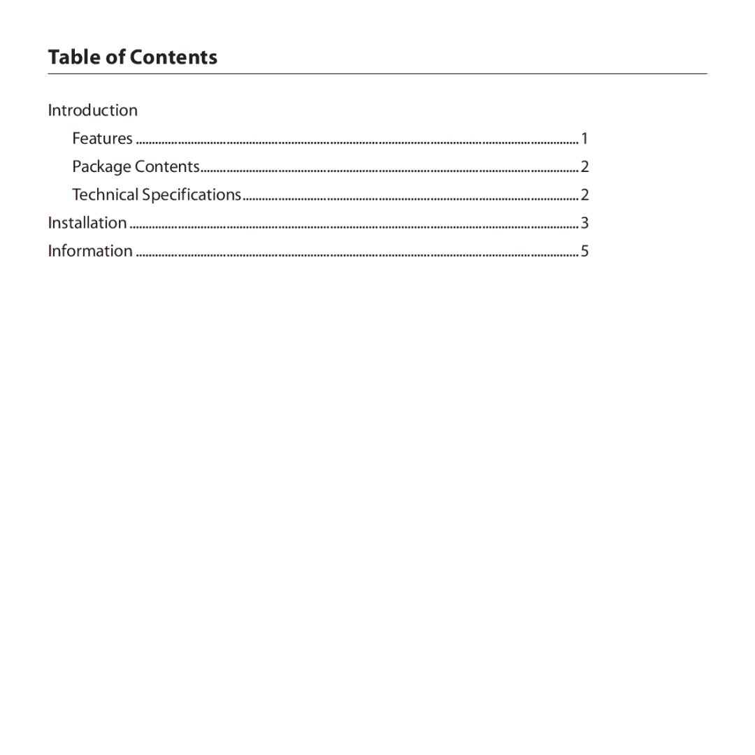 Belkin F5U307 user manual Table of Contents 