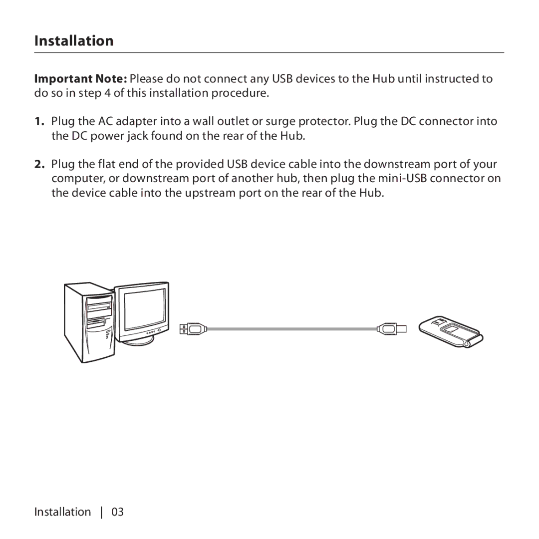 Belkin F5U307 user manual Installation 