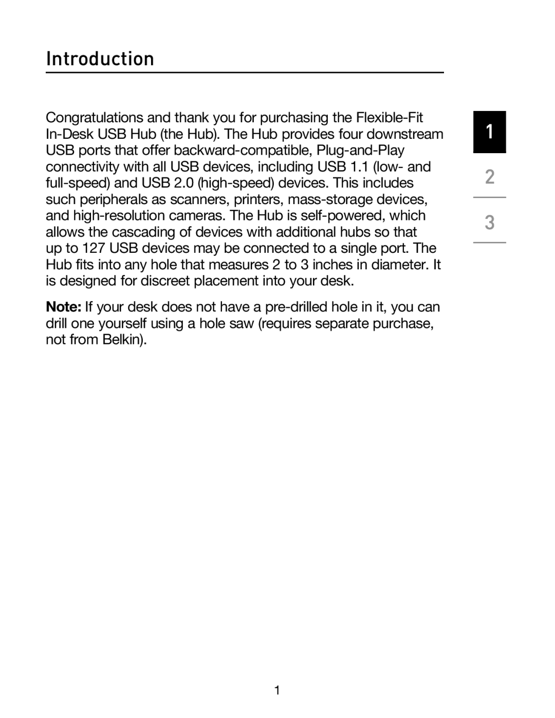 Belkin F5U413 manual Introduction 