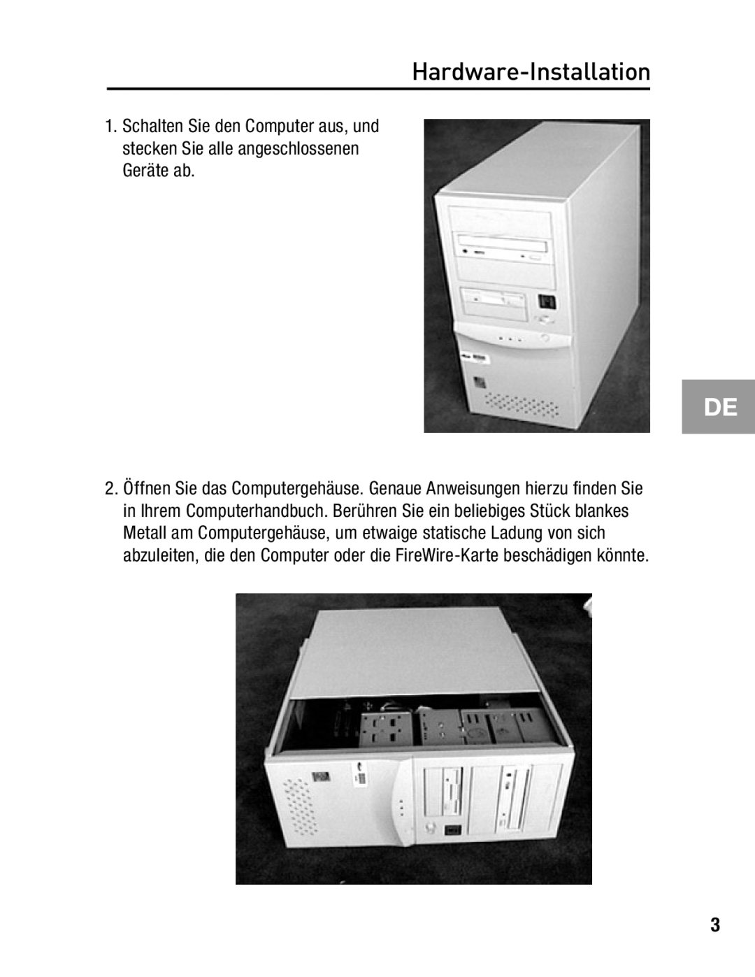 Belkin F5U502, F5U503 user manual Hardware-Installation 