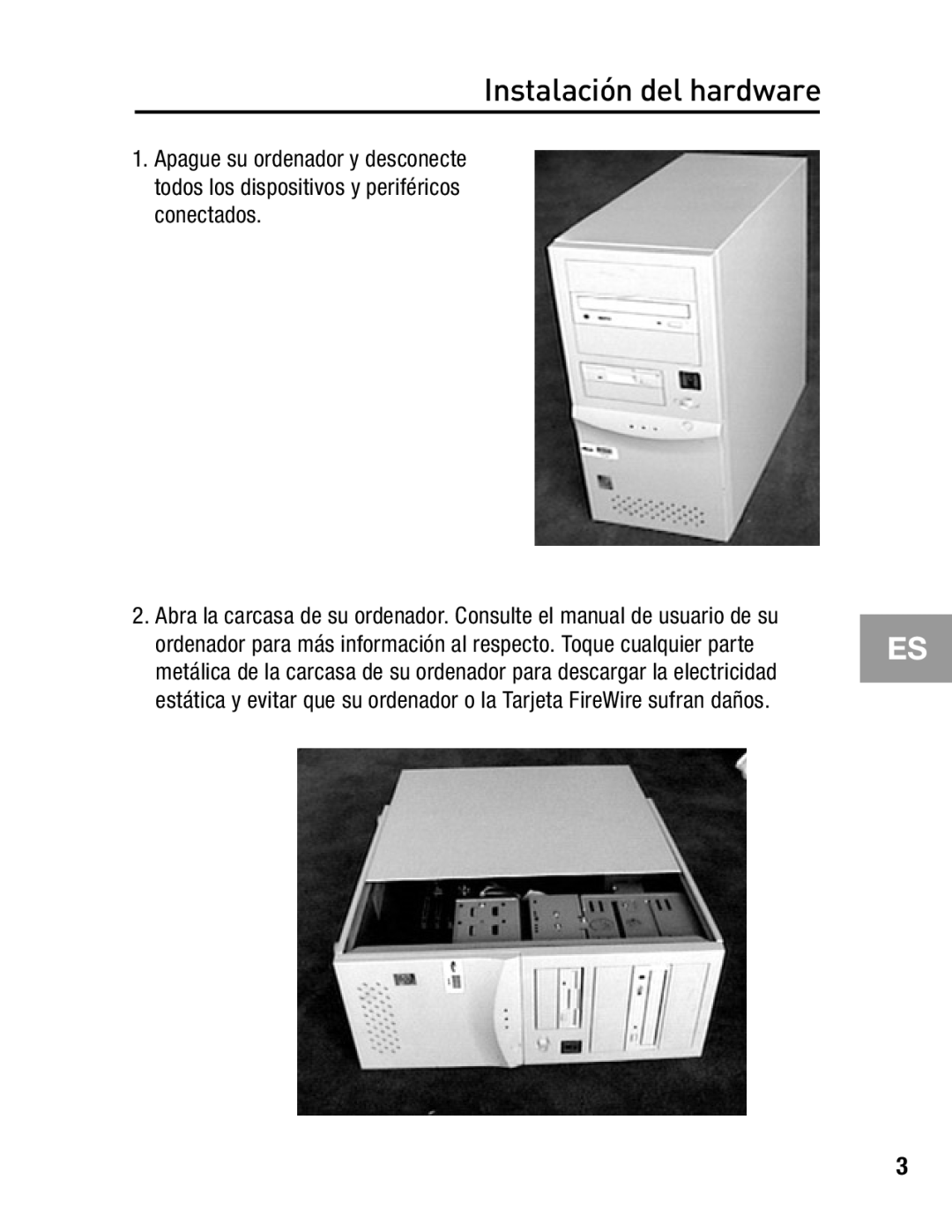 Belkin F5U502, F5U503 user manual Instalación del hardware 