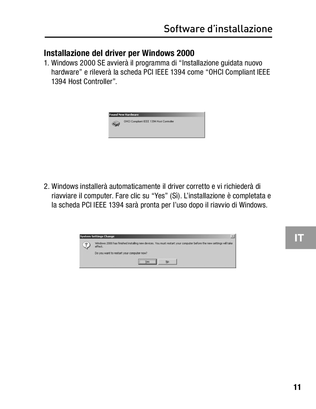 Belkin F5U502, F5U503 user manual Installazione del driver per Windows, Software d’installazione 