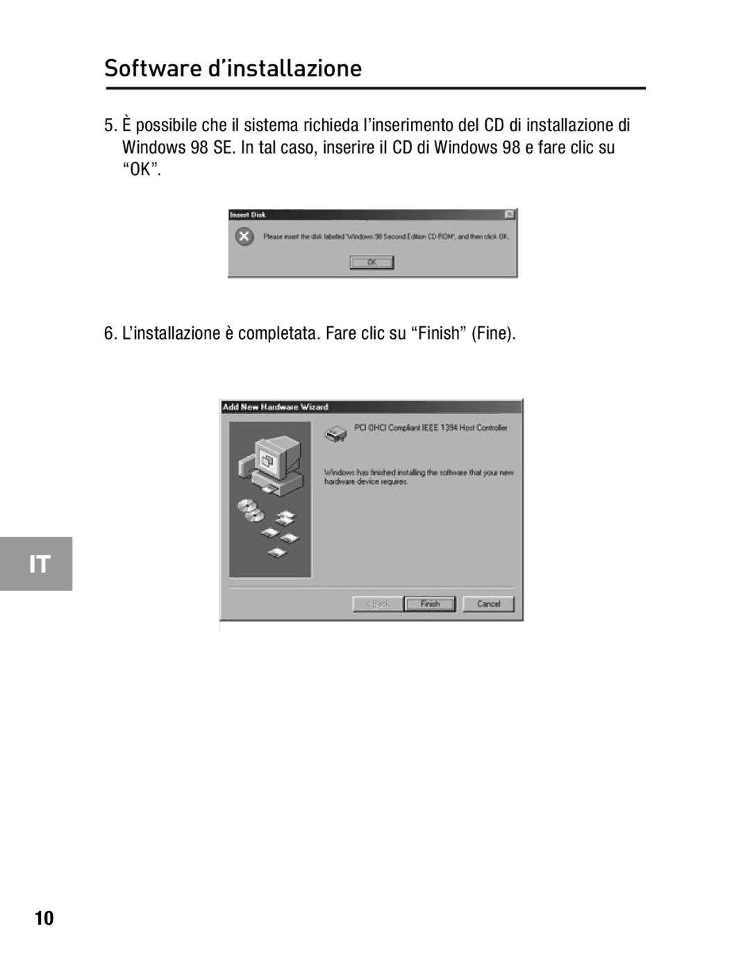 Belkin F5U503, F5U502 user manual Software d’installazione 